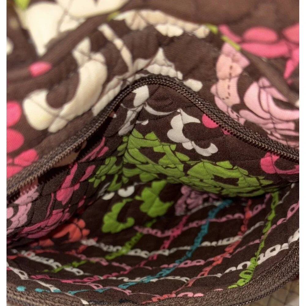 Vera Bradley Medium Lola Campus Backpack Brown Multicolor Floral Quilted